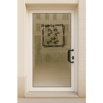 Naklejka z godzinami otwarcia – nowoczesna i minimalistyczna